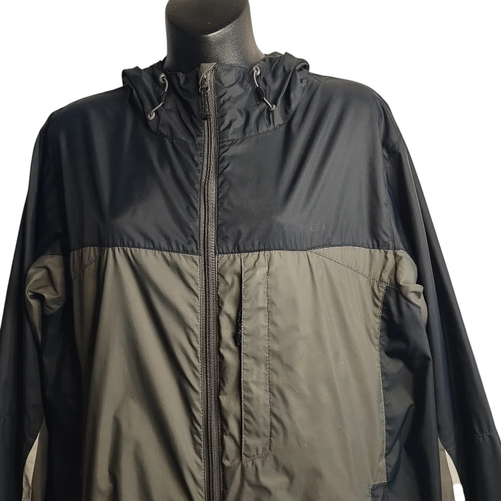 Columbia Men's Windbreaker Jacket Gray Zip Up Hooded Size M